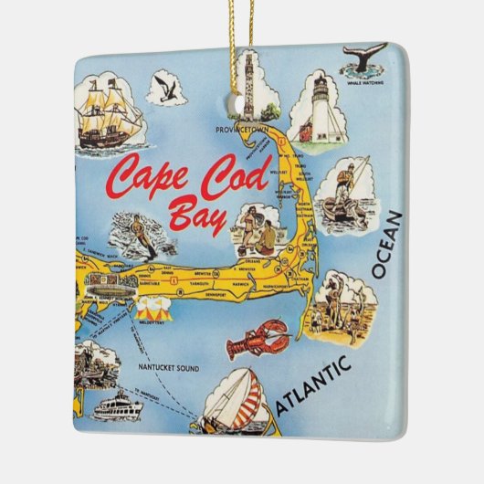 Cape Cod Geïllustreerde Versiering Keramisch Ornament (Links)
