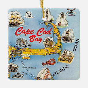 Cape Cod Geïllustreerde Versiering Keramisch Ornament