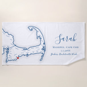 Cape Cod gepersonaliseerde vrijgezellenweekend Strandlaken