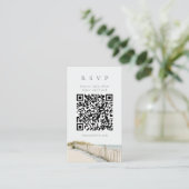 Cape Cod Golden Gras Serif QR Code RSVP Kaart (Staand voorkant)