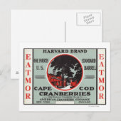 Cape Cod Harvard Eatmor Cranberries Brand Briefkaart (Voorkant / Achterkant)
