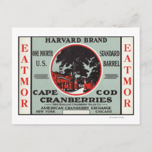 Cape Cod Harvard Eatmor Cranberries Brand Briefkaart