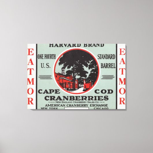 Cape Cod Harvard Eatmor Cranberries Brand Canvas Afdruk (Voorkant)