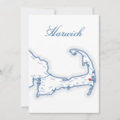 Cape Cod Harwich Plattegrond Huwelijk Tafel Naamka Kaart (Voorkant)