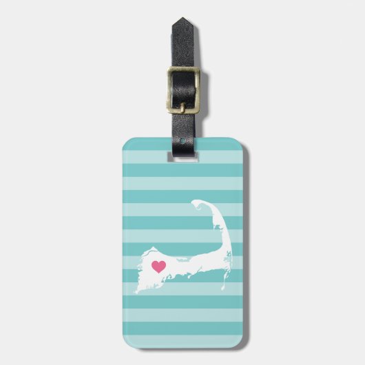 Cape Cod Heart | geboortestad Bagagelabel (Voorkant verticaal)
