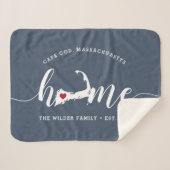 Cape Cod Home Town Personalized Sherpa Blanket Sherpa Deken (Voorkant (horizontaal))