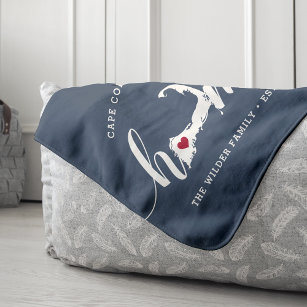 Cape Cod Home Town Personalized Sherpa Blanket Sherpa Deken