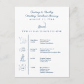 Cape Cod Huwelijksreceptie Route Tijdschema Informatiekaartje (Voorkant)