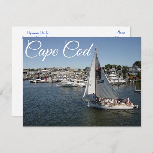 Cape Cod Hyannis, Massachusetts Post Card Briefkaart (Voorkant / Achterkant)