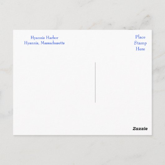 Cape Cod Hyannis, Massachusetts Post Card Briefkaart (Achterkant)