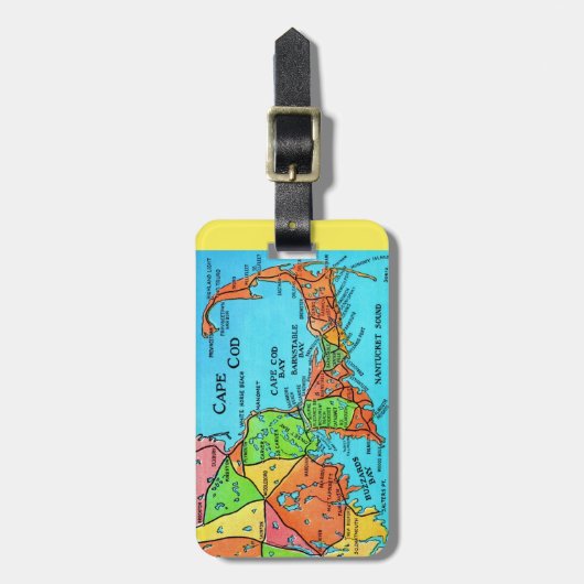 Cape Cod Kaart Bagagelabel (Voorkant verticaal)