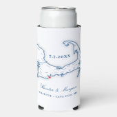 Cape Cod kaart bruiloft gunst Drink houder Seltzer Blikjeskoeler (Seltzer Voorkant)