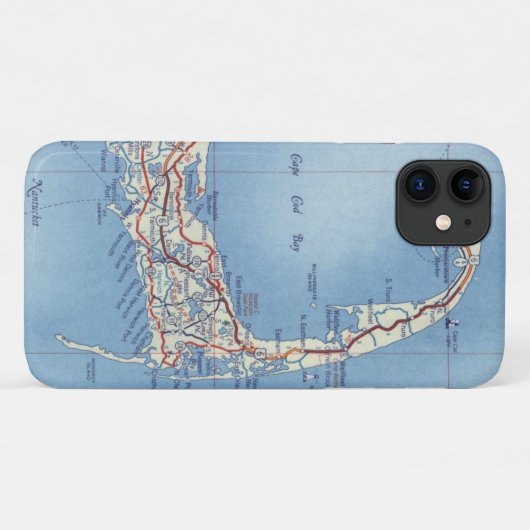 Cape Cod kaart Case-Mate iPhone Case (Achterkant (horizontaal))