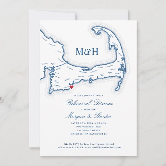 Cape Cod kaart Elegant repetitie diner (Voorkant)