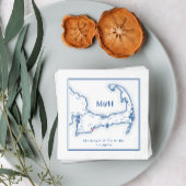 Cape Cod kaart Elegante bruiloft Servet
