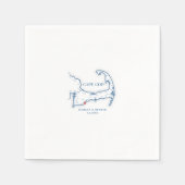 Cape Cod kaart Servetten voor Seashell Oyster Deco (Voorkant)