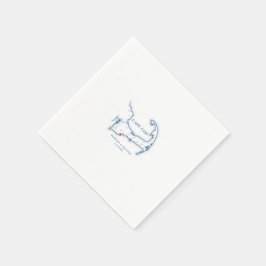 Cape Cod kaart Servetten voor Seashell Oyster Deco (Hoek)