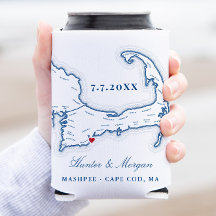 Cape Cod Kaart Trouwgunst Drankhouder
