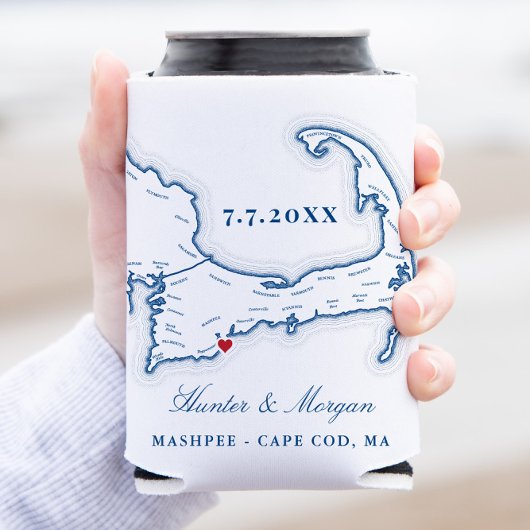 Cape Cod Kaart Trouwgunst Drankhouder Blikjeskoeler