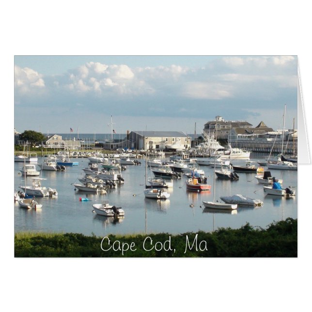 Cape Cod Kaart, "Wensende dat je hier was" (Voorkant Horizontaal)