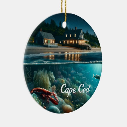 Cape Cod kerstversiering Keramisch Ornament (Rechts)