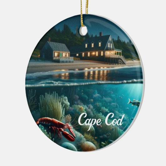 Cape Cod kerstversiering Keramisch Ornament (Links)