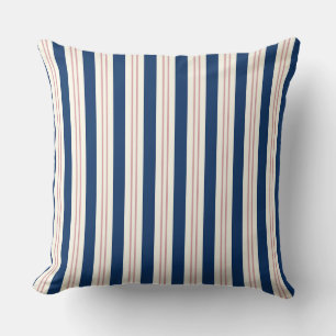 Cape Cod kussen, blauw goud kussen, kust gestreept Kussen