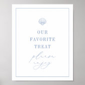 CAPE COD Kust Blauw Dessert Traktatie Bord Poster (Voorkant)