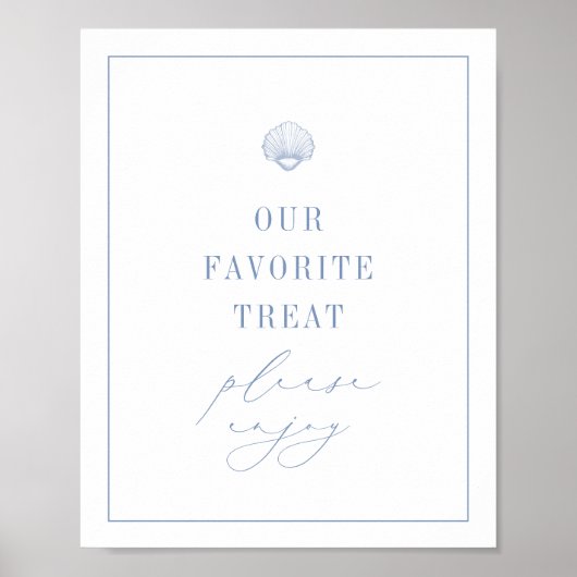 CAPE COD Kust Blauw Dessert Traktatie Bord Poster (Voorkant)