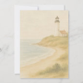 Cape Cod Kust Watercolor Bestemming Huwelijk Kaart (Achterkant)