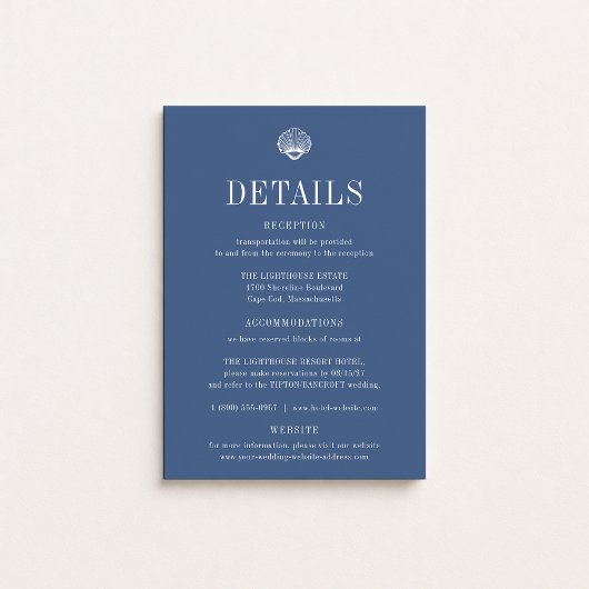CAPE COD Kustblauw Huwelijksdetails Kaart