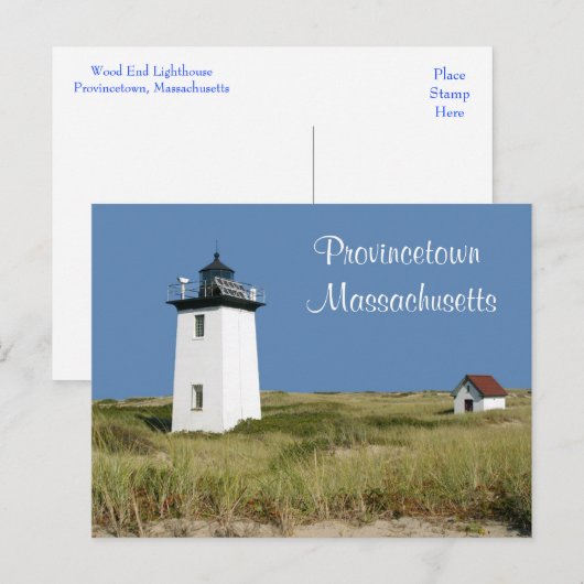 Cape Cod Lighthouse Provincetown MA Post Card Briefkaart (Voorkant / Achterkant)
