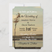 Cape Cod Lone Tree on Beach Uitnodigingen voor bru (Voorkant)