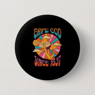 Cape Cod M Paddenstoel Boho Souvenir Vintage Vakan Ronde Button 5,7 Cm