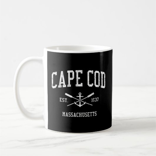 Cape Cod Ma gekruiste roeiriemen boot anker sporte Koffiemok (Links)