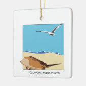 Cape Cod, MA Hoefijzer krab Seagull Beach Keramisch Ornament (Links)