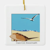 Cape Cod, MA Hoefijzer krab Seagull Beach Keramisch Ornament (Voorkant)