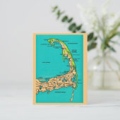 Cape Cod MA Kaart Ansichtkaart (Staand voorkant)