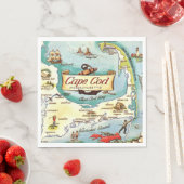 Cape Cod MA Kaart Servet (Insitu)