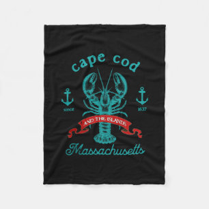 Cape Cod Ma Kreeften Vissen Vintage Machusetts Sou Fleece Deken