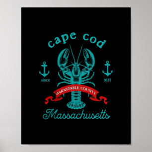 Cape Cod Ma Kreeften Vissen Vintage Machusetts Sou Poster