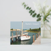 Cape Cod MA Martha's Vineyard Harbor Post Card Briefkaart (Staand voorkant)