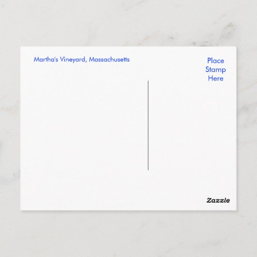 Cape Cod MA Martha's Vineyard Harbor Post Card Briefkaart (Achterkant)