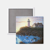 Cape Cod MA Nobska vuurtoren schilderij magneet (Voorkant / Achterkant)