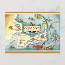 Cape Cod MA Retro Ansichtkaart