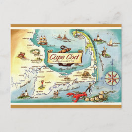 Cape Cod MA Retro Ansichtkaart Briefkaart