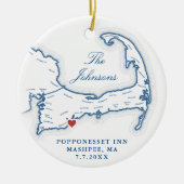 Cape Cod MA trouwfoto eerste kerst Keramisch Ornament (Voorkant)