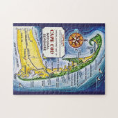 Cape Cod Ma Vintage 11x14 Kaart Legpuzzel (Horizontaal)