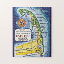Cape Cod Ma Vintage 11x14 Kaart Legpuzzel