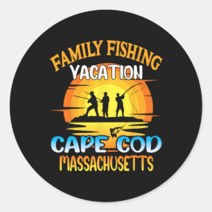 Cape Cod Machusetts Family Gevist Vakantie Zonsond Ronde Sticker